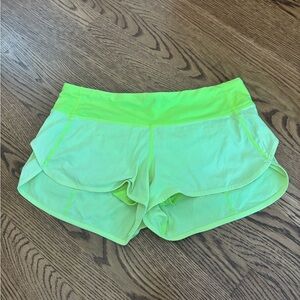 Lululemon Neon Yellow Speed Ups 2.5”
